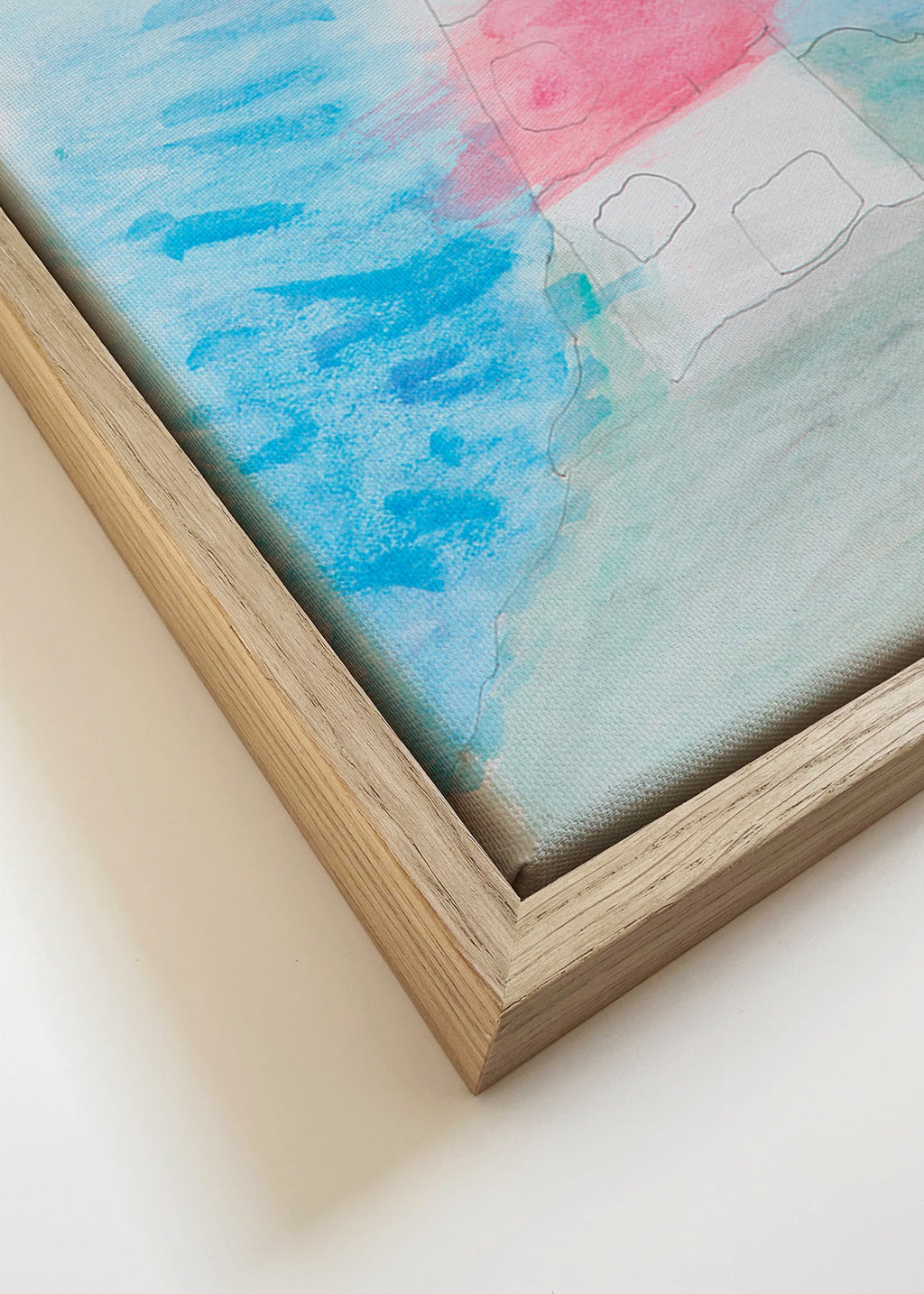 Landscape art: lighthouse watercolor sketch – Canvas detail