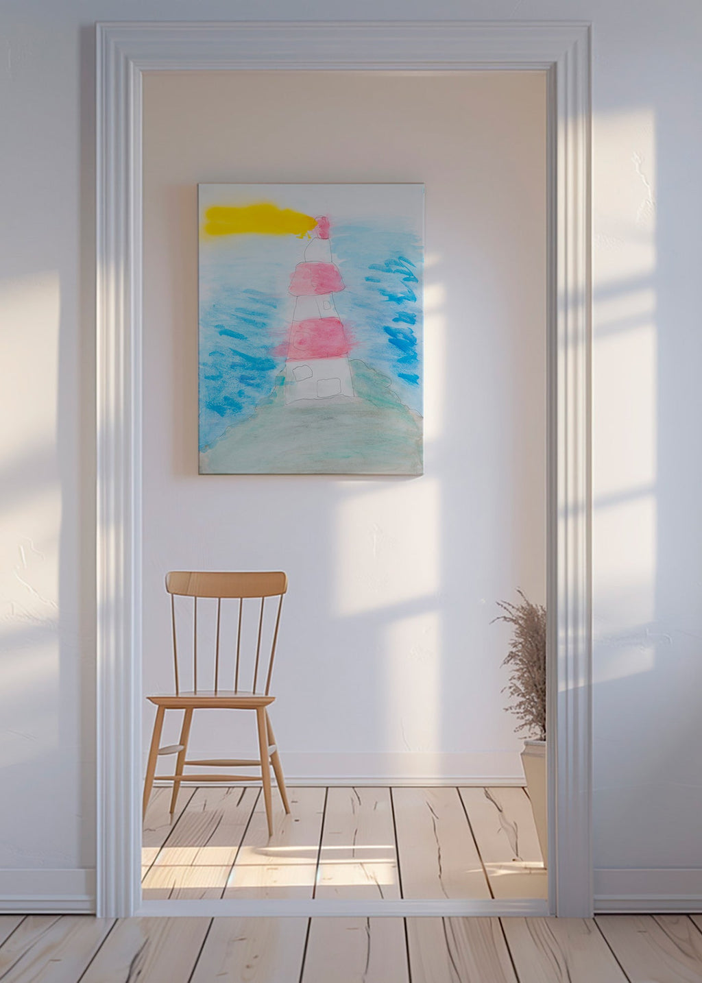 Landscape art: lighthouse watercolor sketch – Canvas