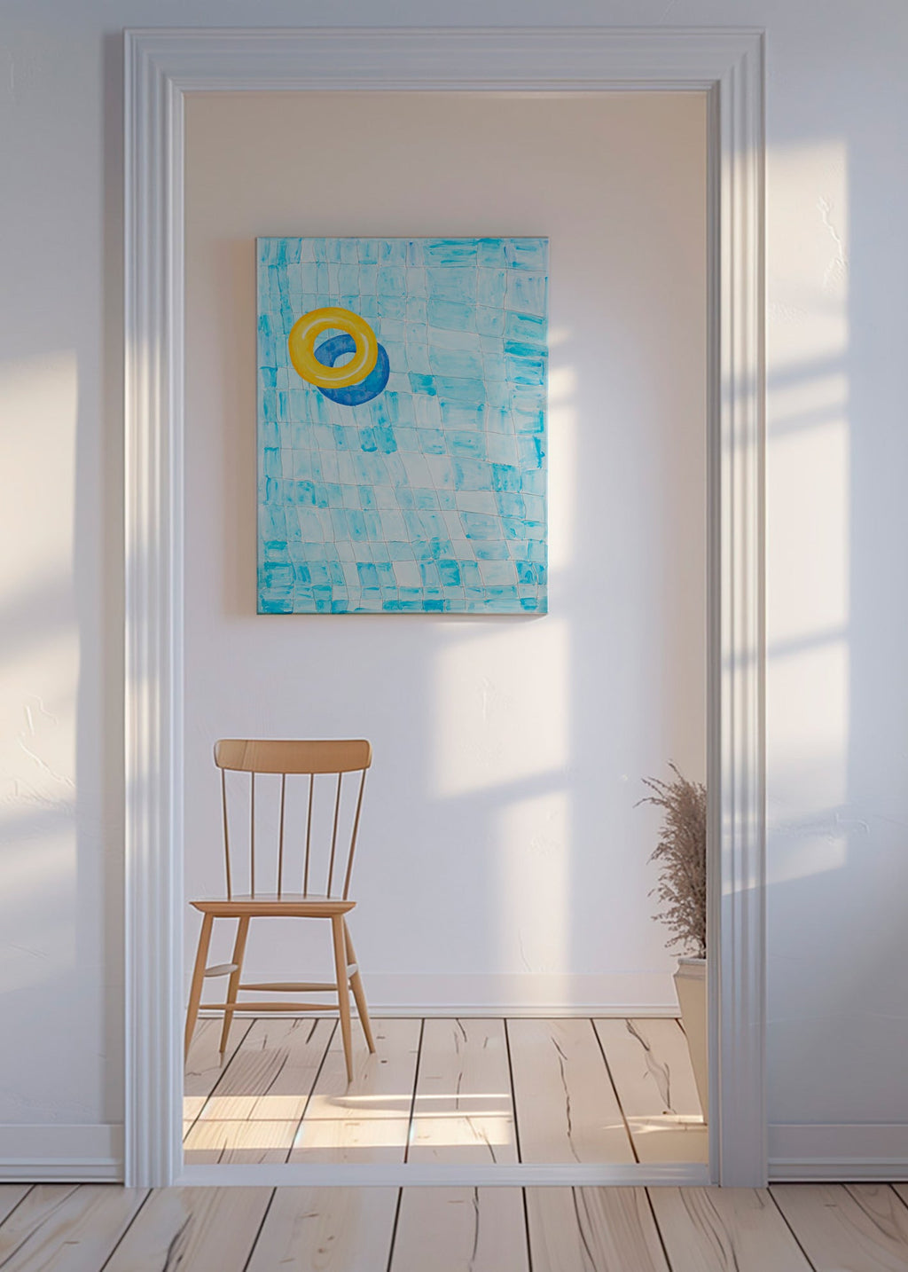 Minimalist pool ring artwork – Canvas
