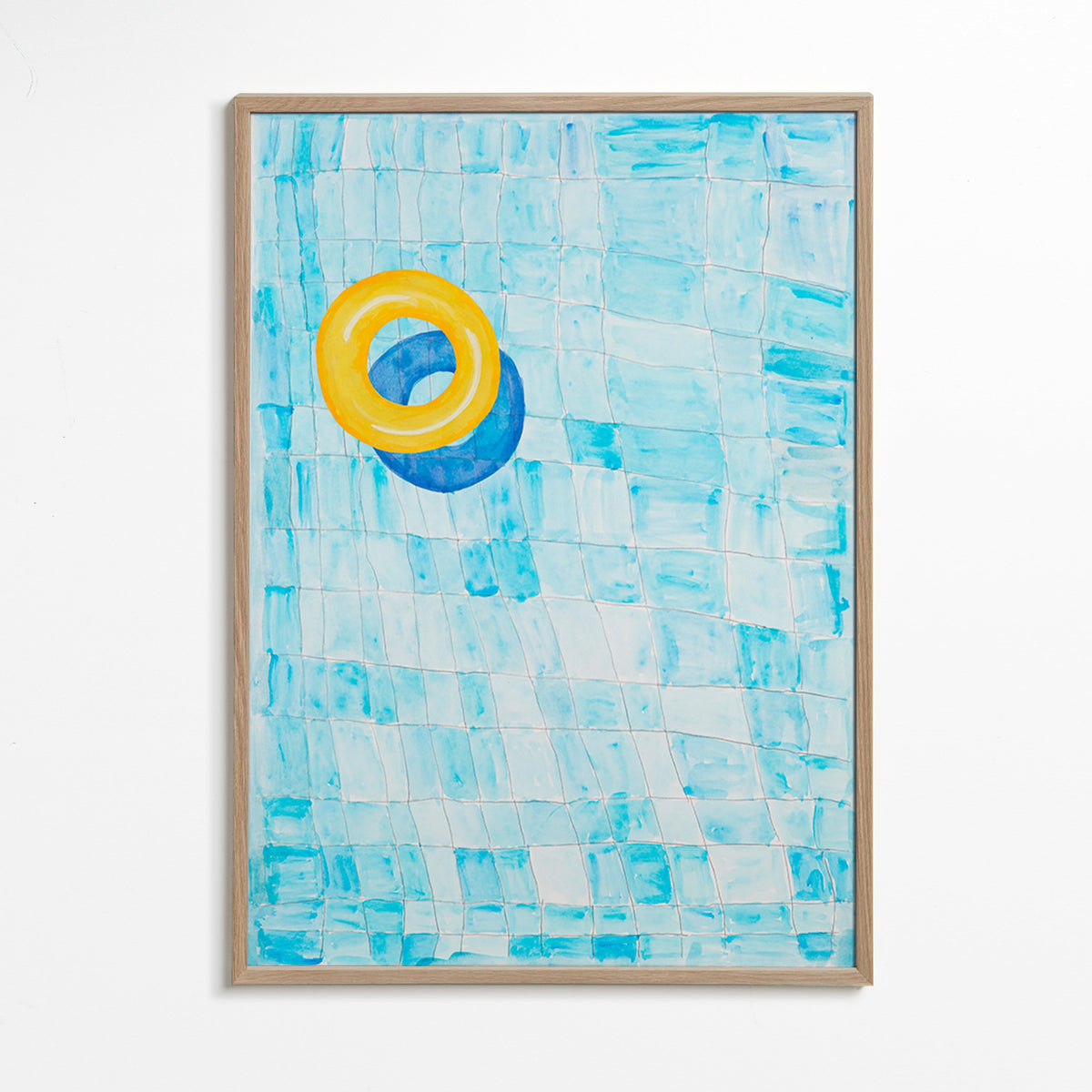 Minimalist pool ring artwork – Oak Frame