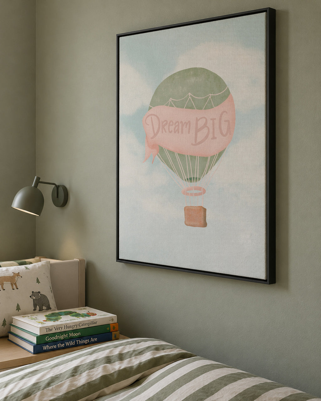 Dream Big Pink - Framed canvas in an interior