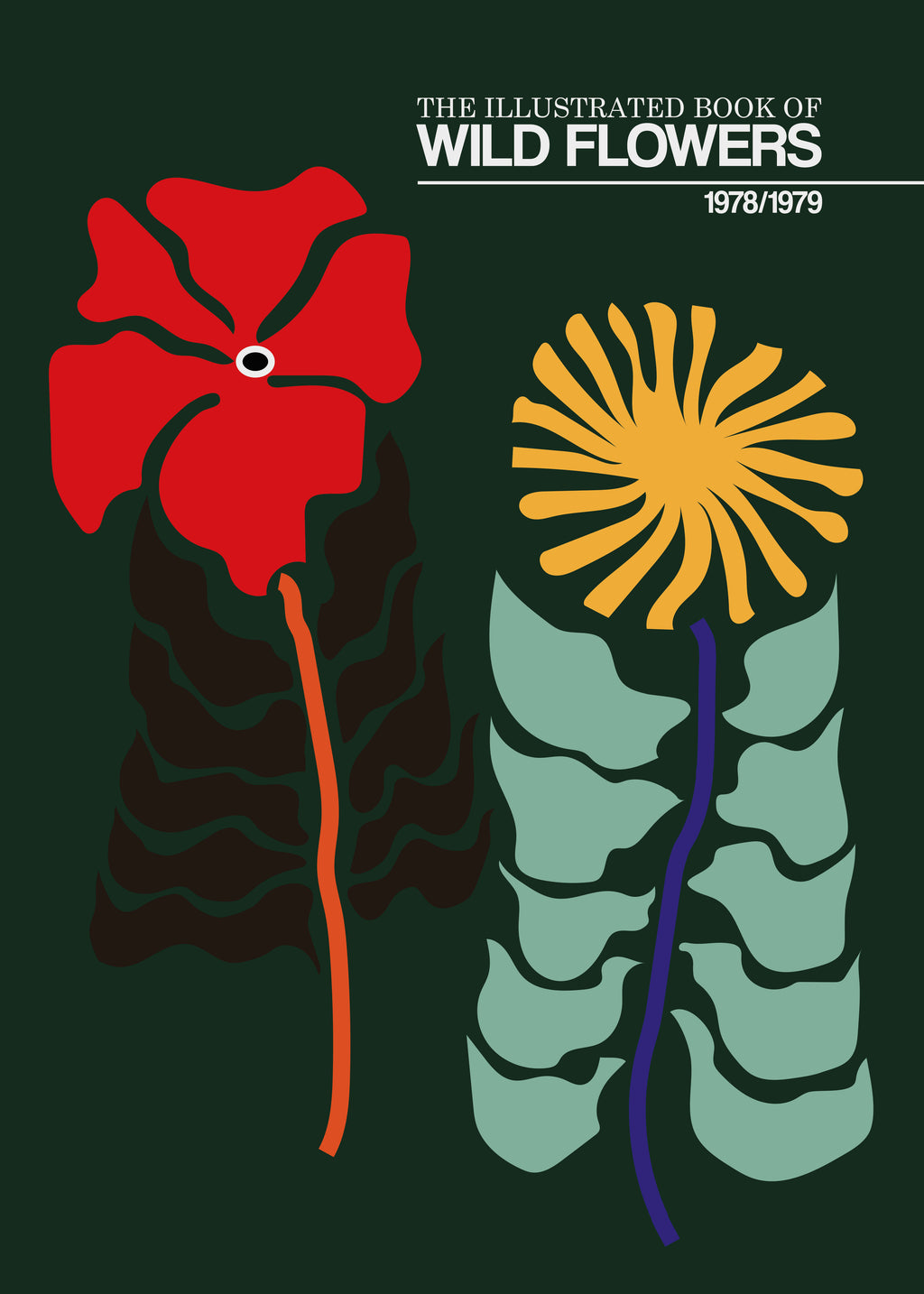 The Illustrated Book Of Wild Flowers Vol.2 Green - Unframed art print