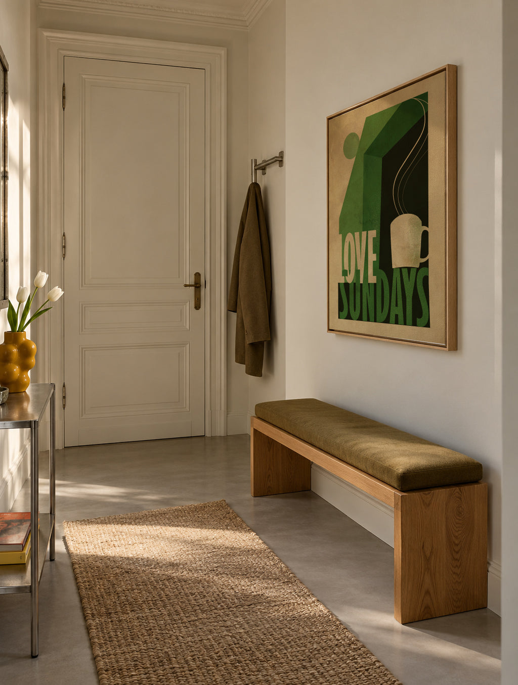 Love Sunday print - Framed canvas in an interior