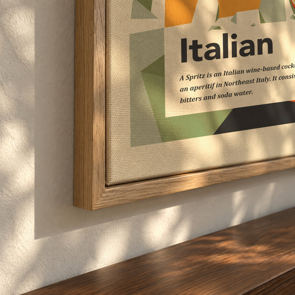Aperol spritz print - Framed canvas detail