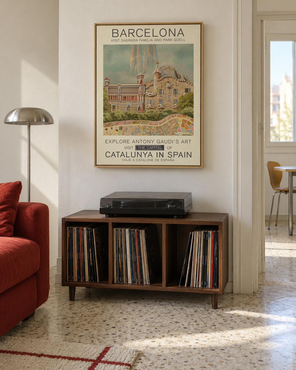 Barcelona print - Framed canvas in an interior