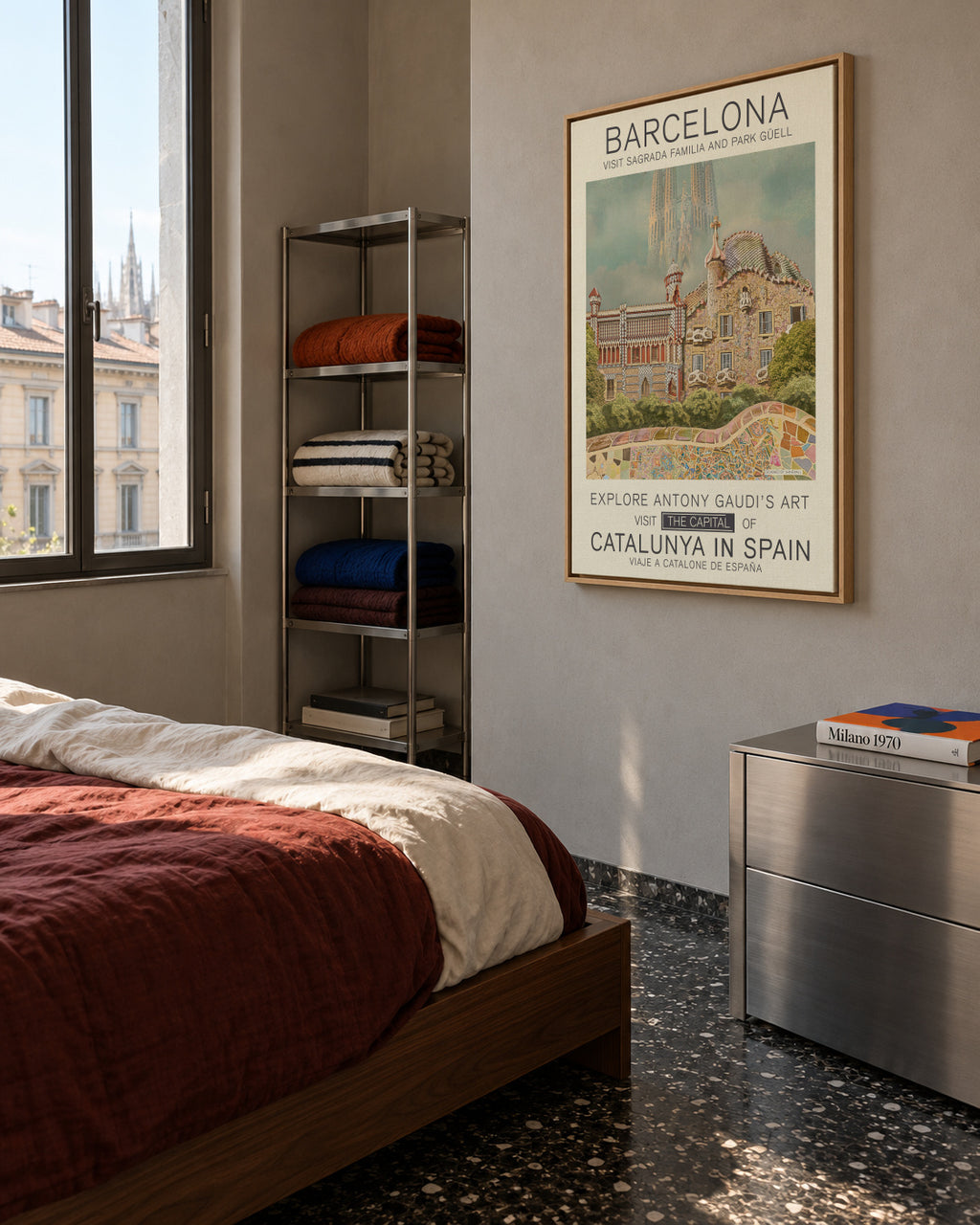 Barcelona print - Framed canvas in an interior