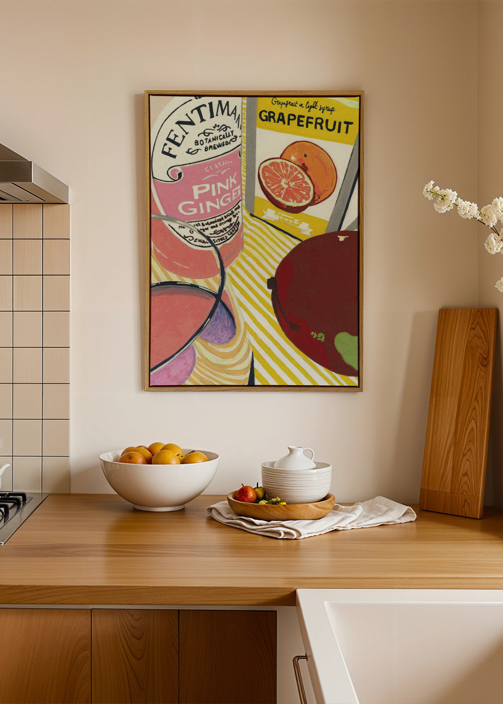 Fentimans Pink Ginger - Framed canvas in an interior