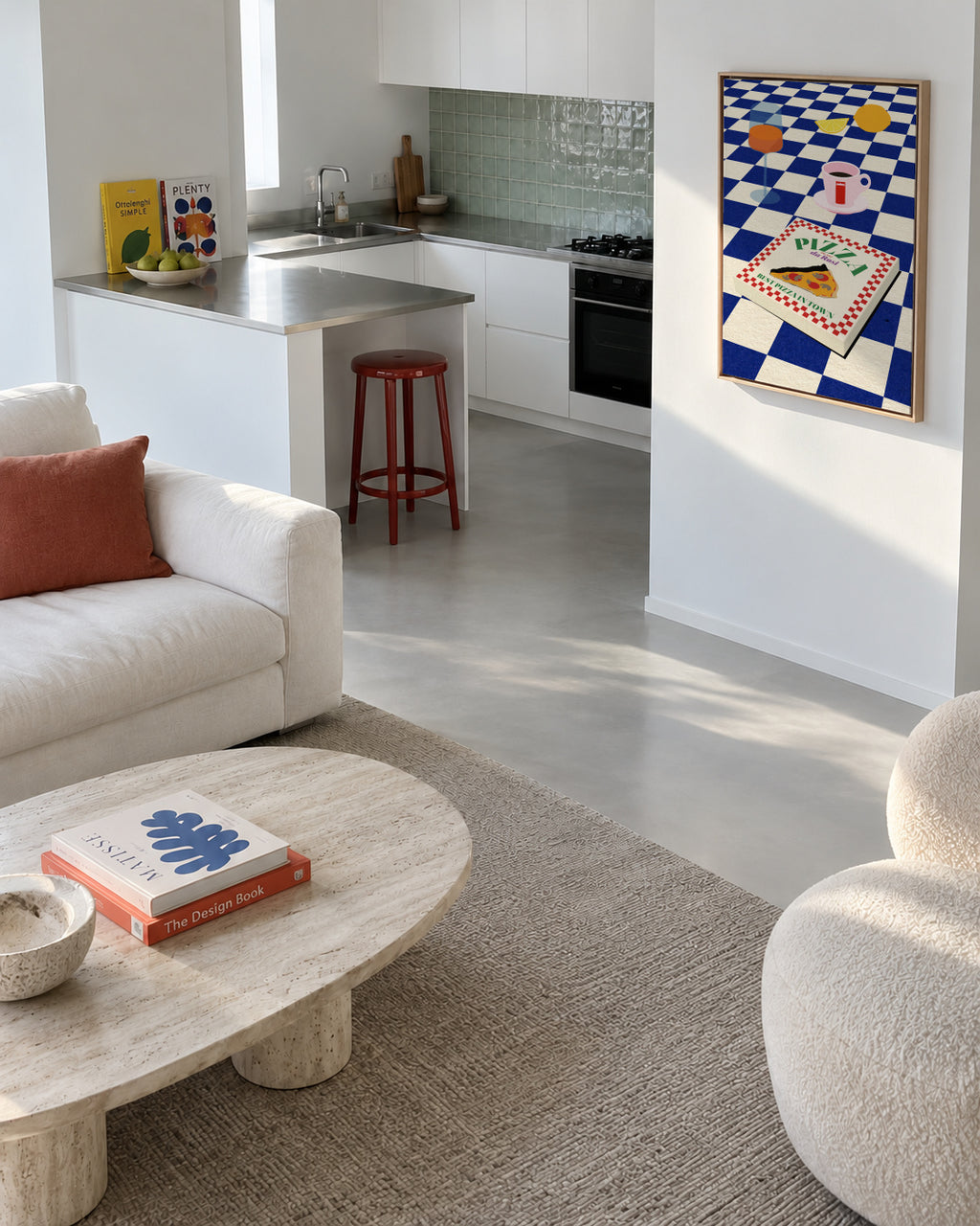 The Italian Menu - Framed canvas in an interior