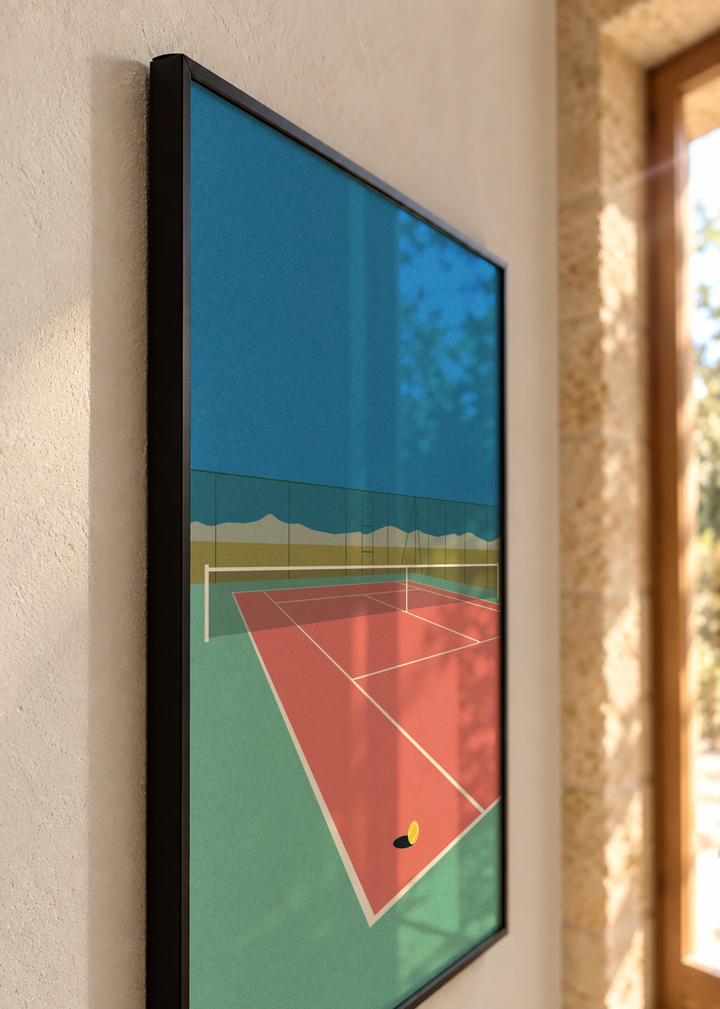 Tennis Court In the Desert - Framed poster detail