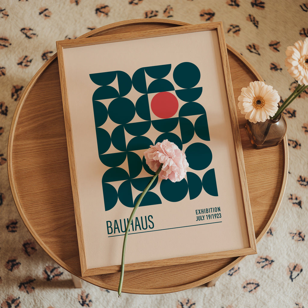 Bauhaus Mavi Kureler - Framed poster in an interior