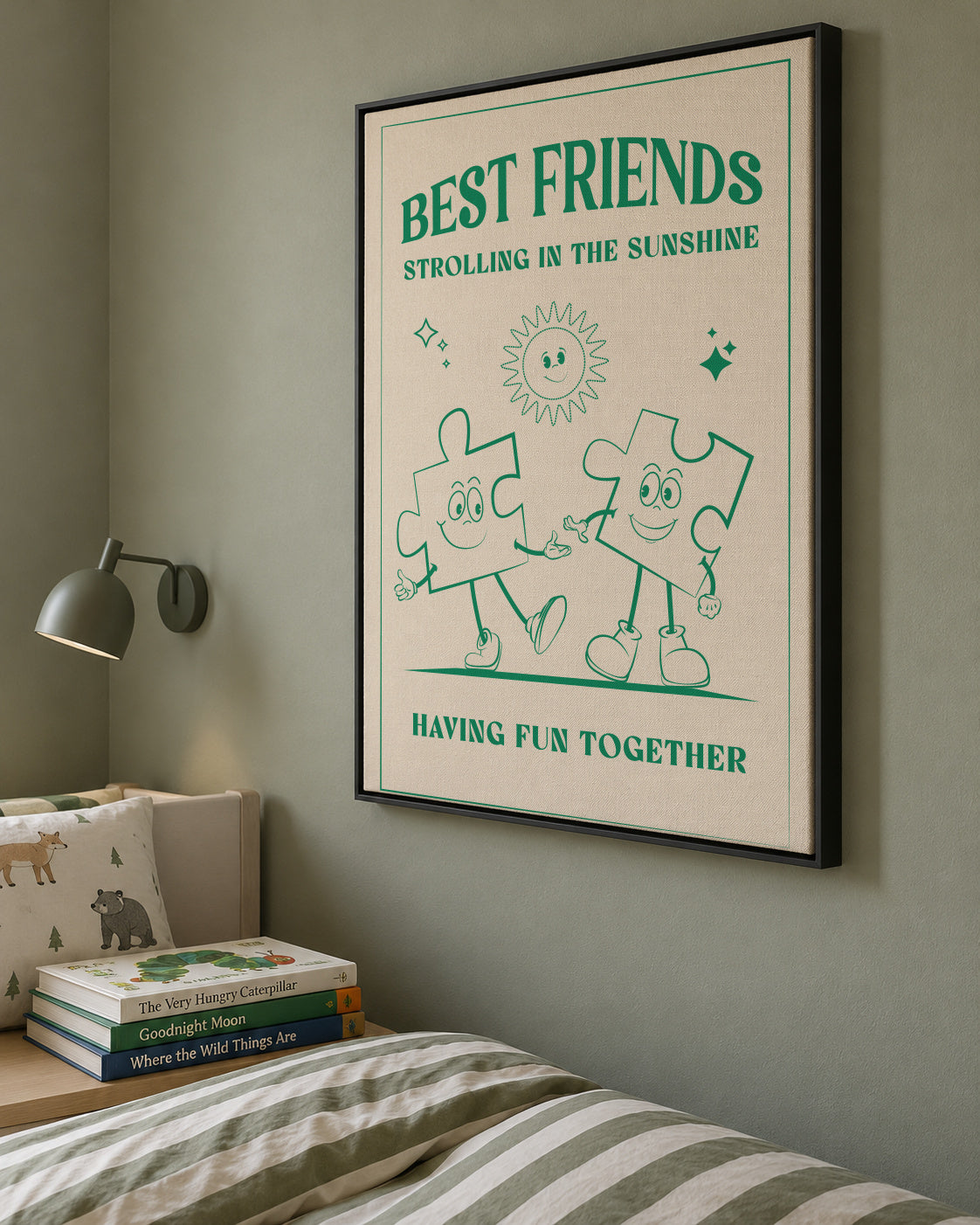 Best Friends - Framed canvas in an interior
