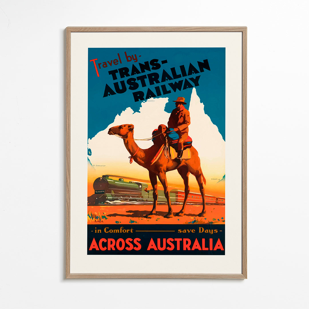 Trans Australian Railway Poster - Vintage Travel Poster