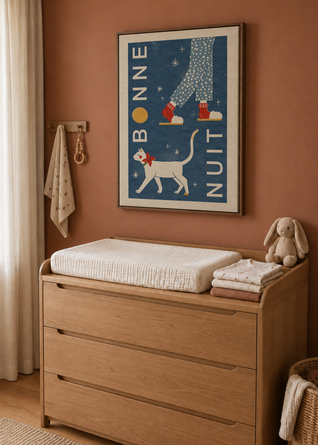 Bonne Nuit - Framed canvas in an interior