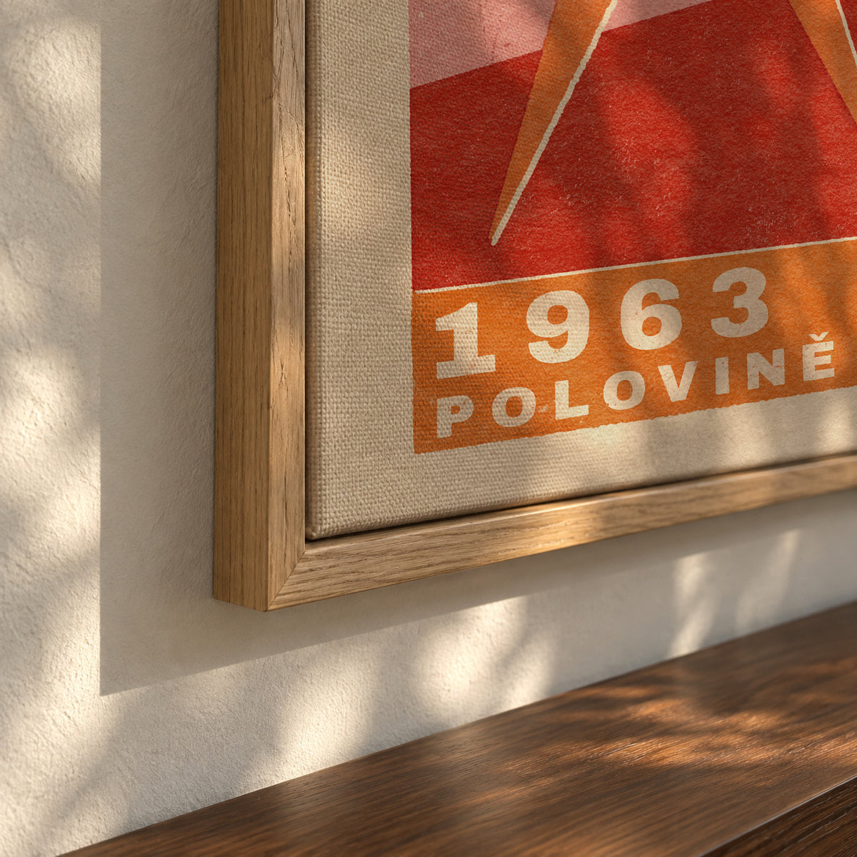 Mid Century Czech Furniture - Framed canvas detail