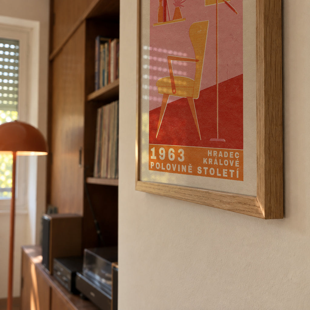 Mid Century Czech Furniture - Framed poster detail