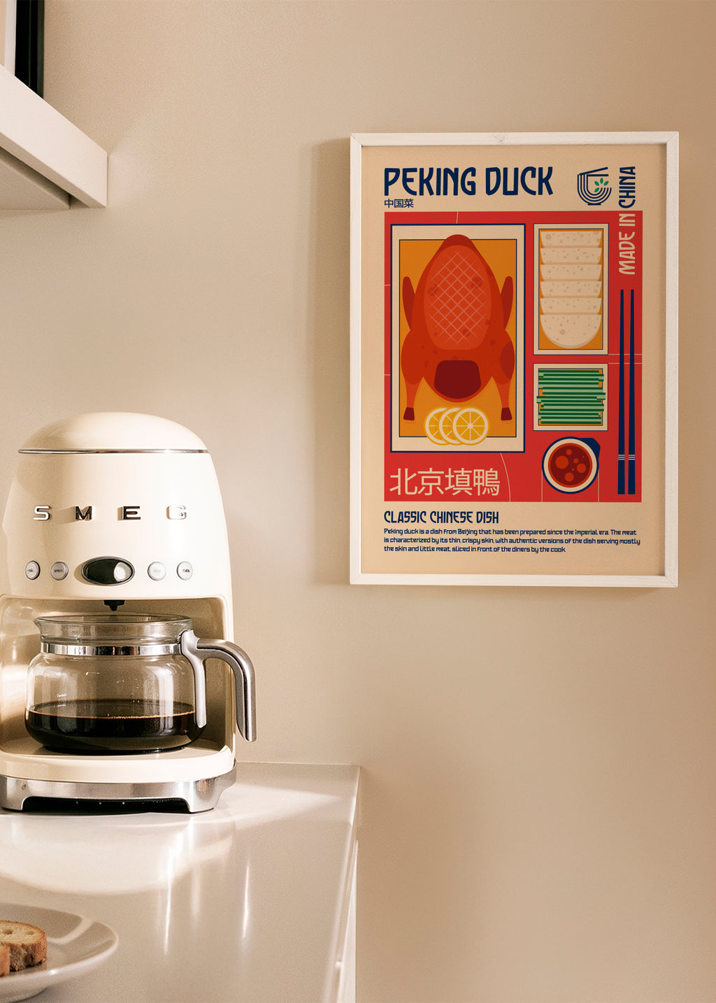 Peking Duck Japanese Food Print - Framed poster in an interior