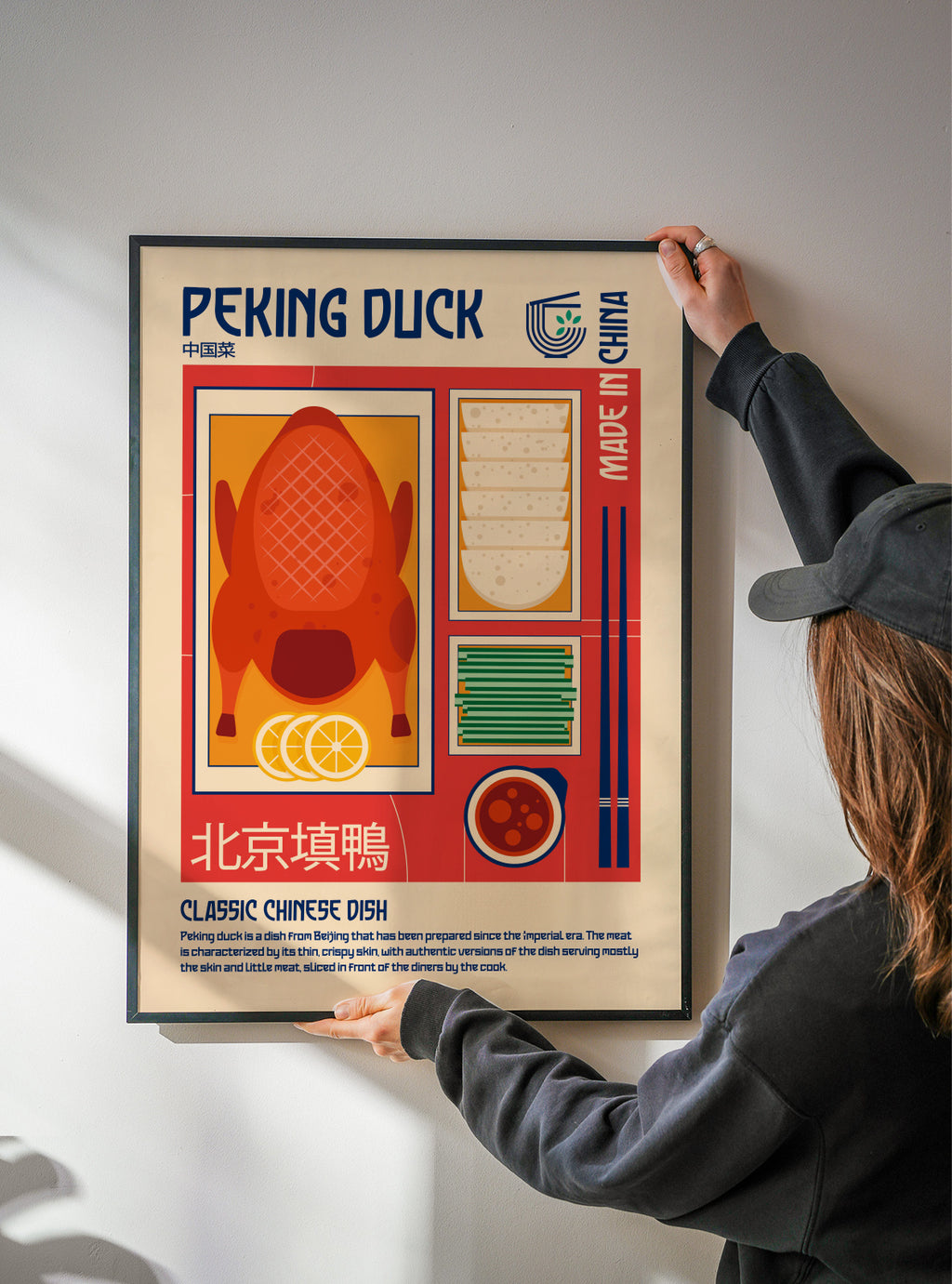 Peking Duck Japanese Food Print - Framed poster detail