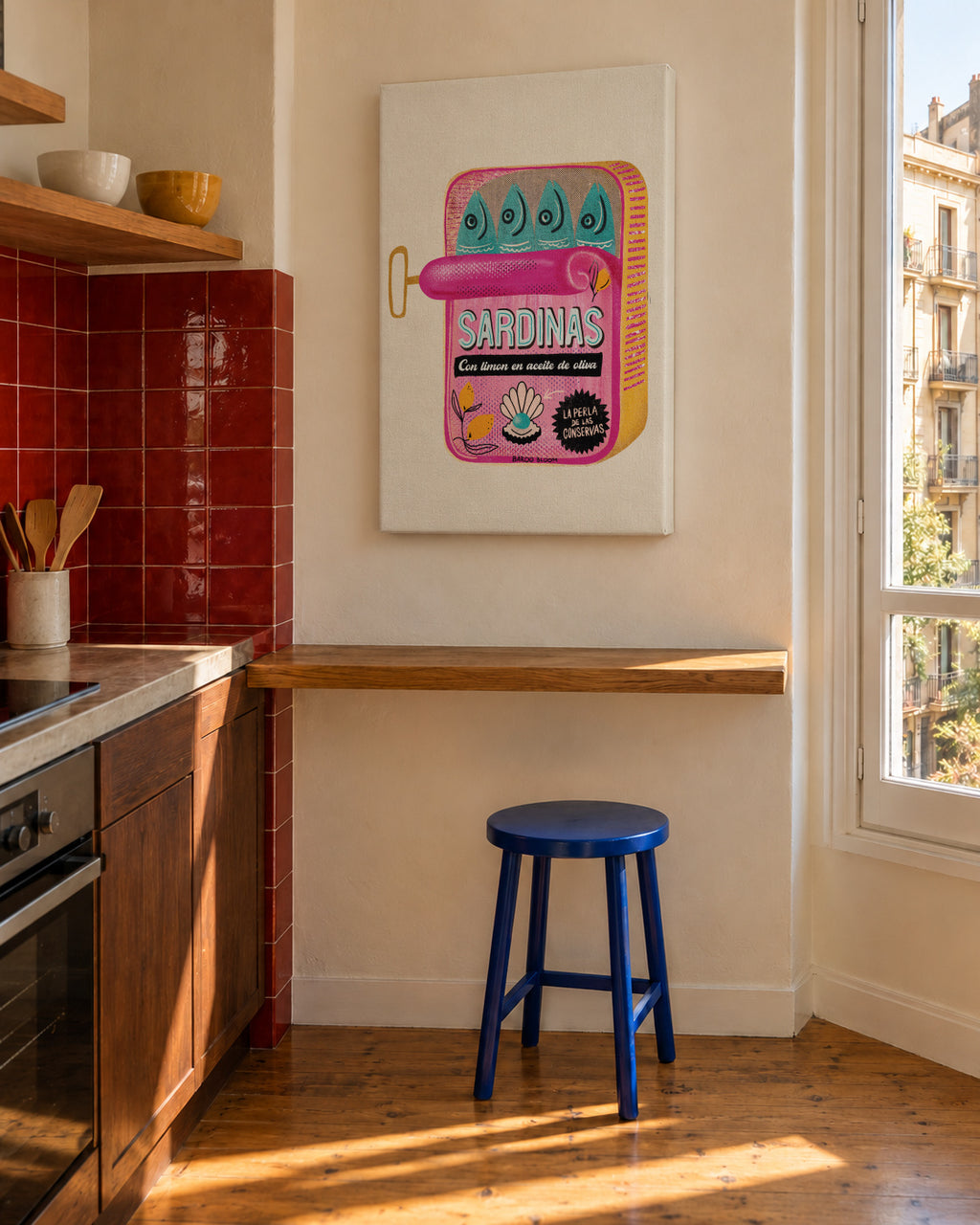 Sardines Tin Can - Unframed canvas in an interior