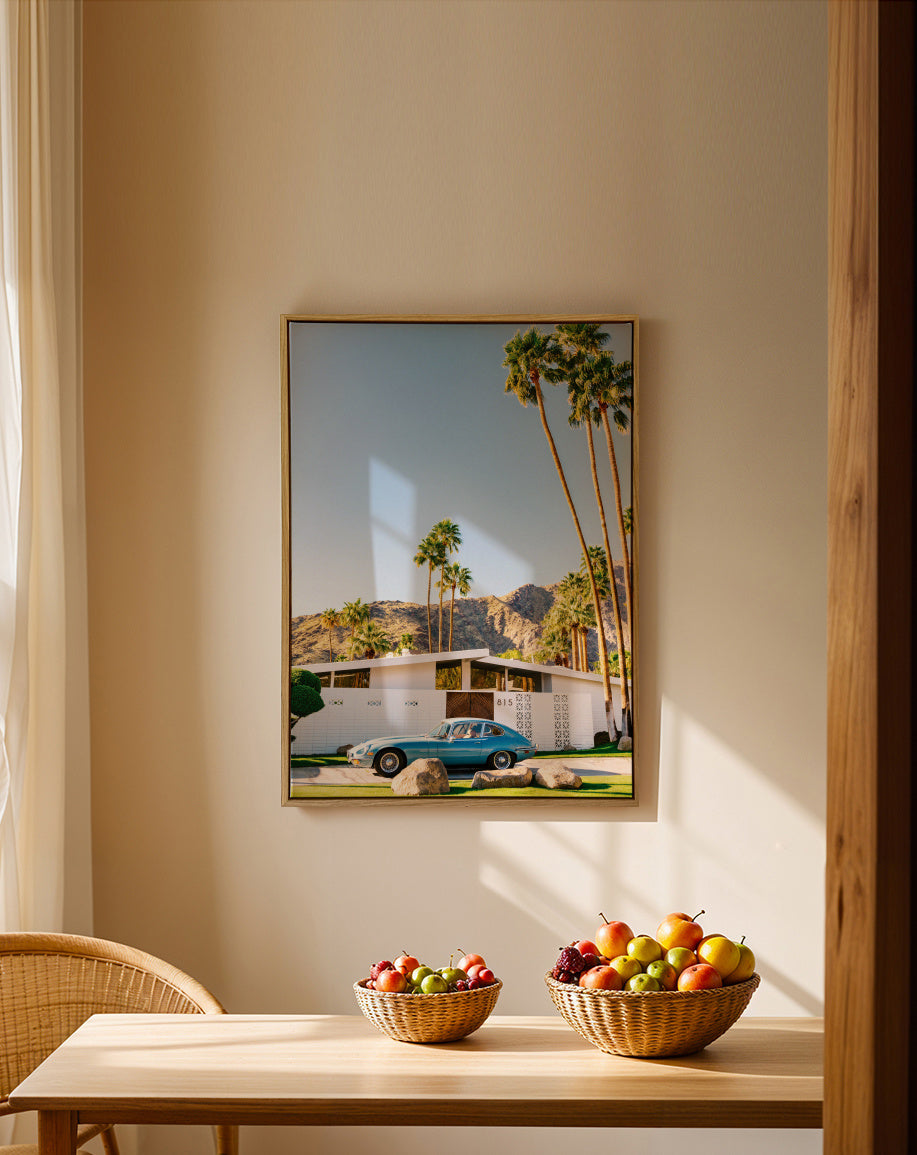 Palm Springs Ride VII - Framed canvas in an interior