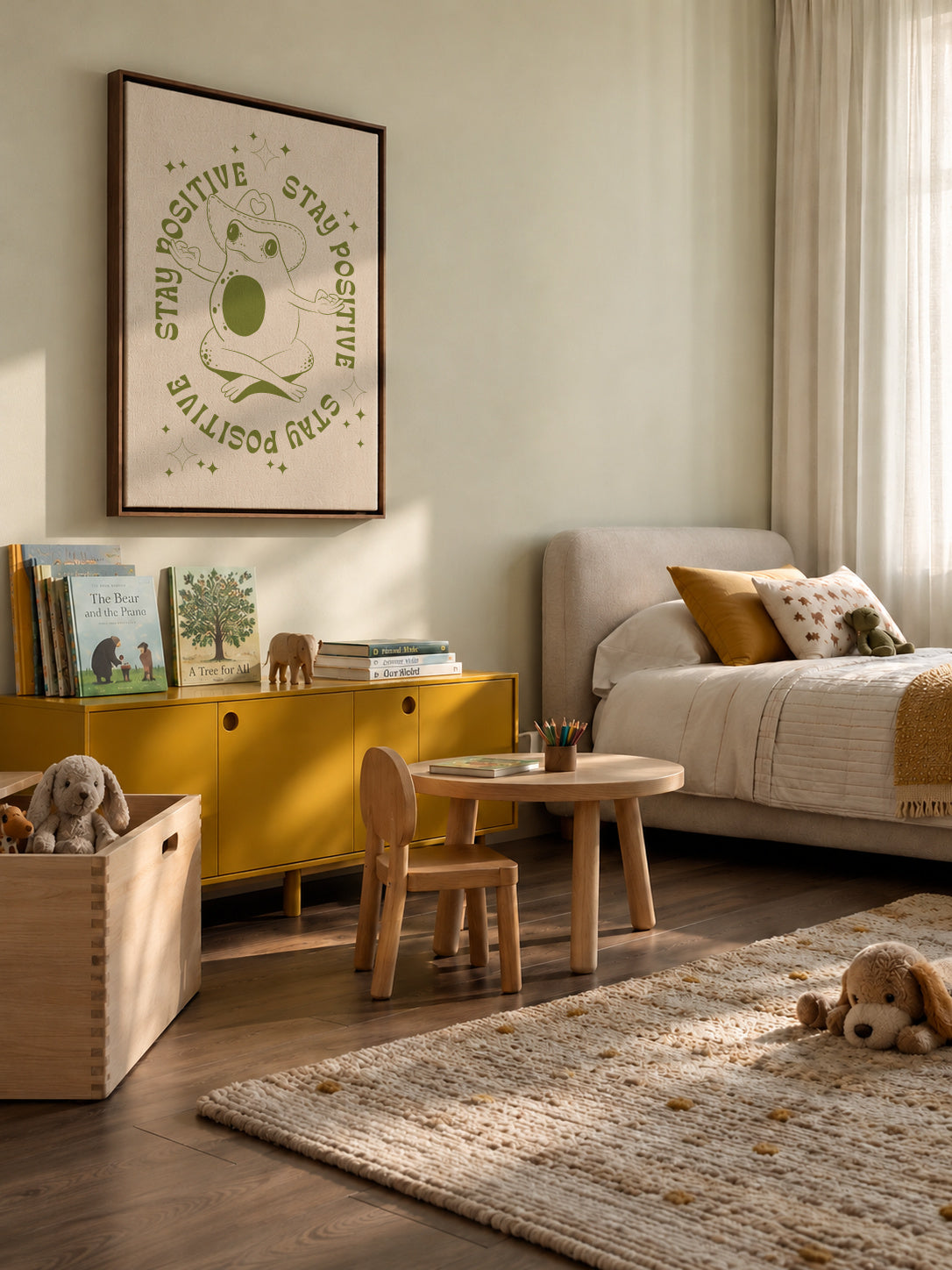 Happy Frog - Framed canvas in an interior