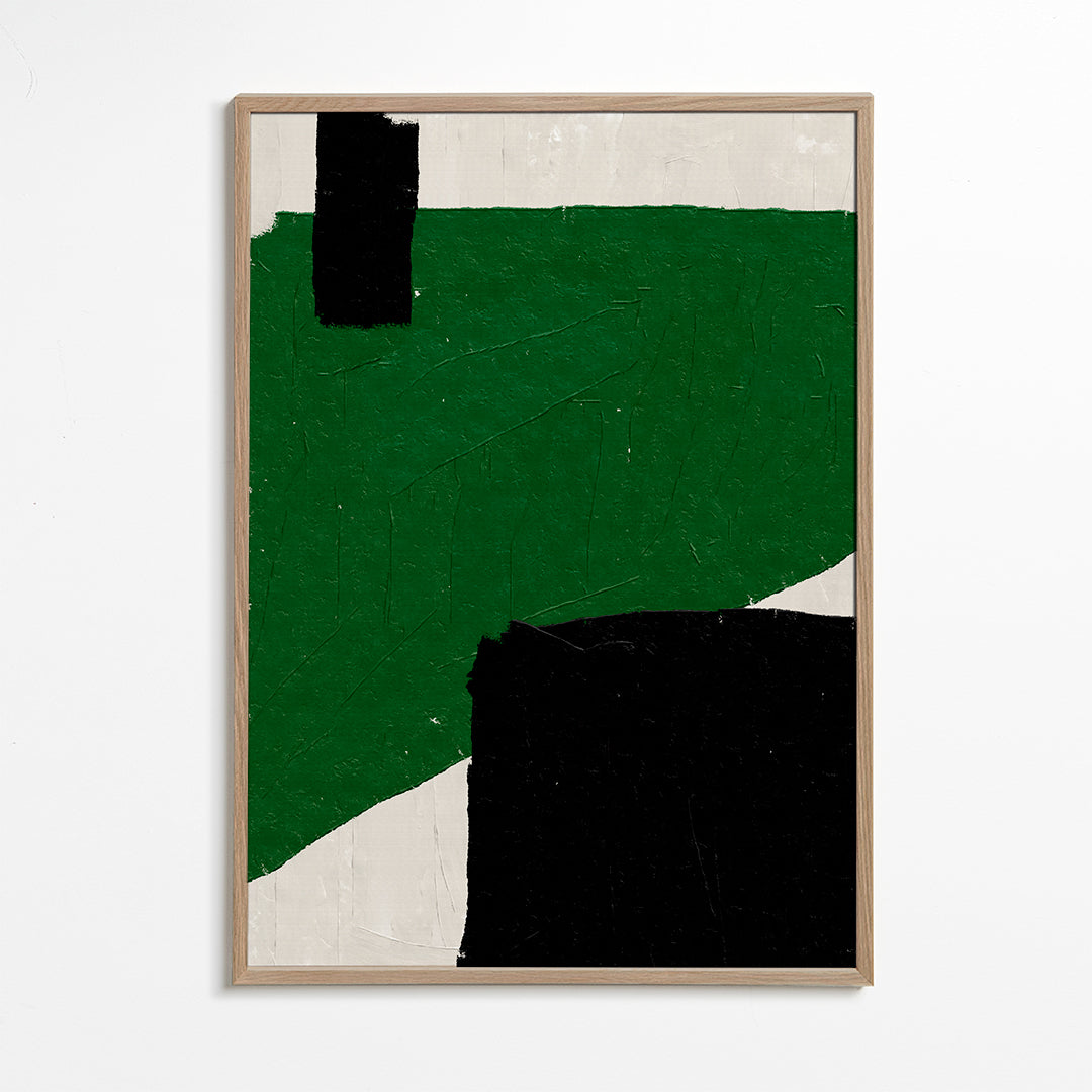 Green Beige Black Oil Abstract Painting - THE MIUUS STUDIO