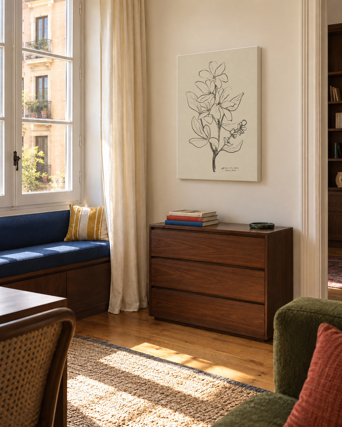 Floral 1 - Unframed canvas in an interior