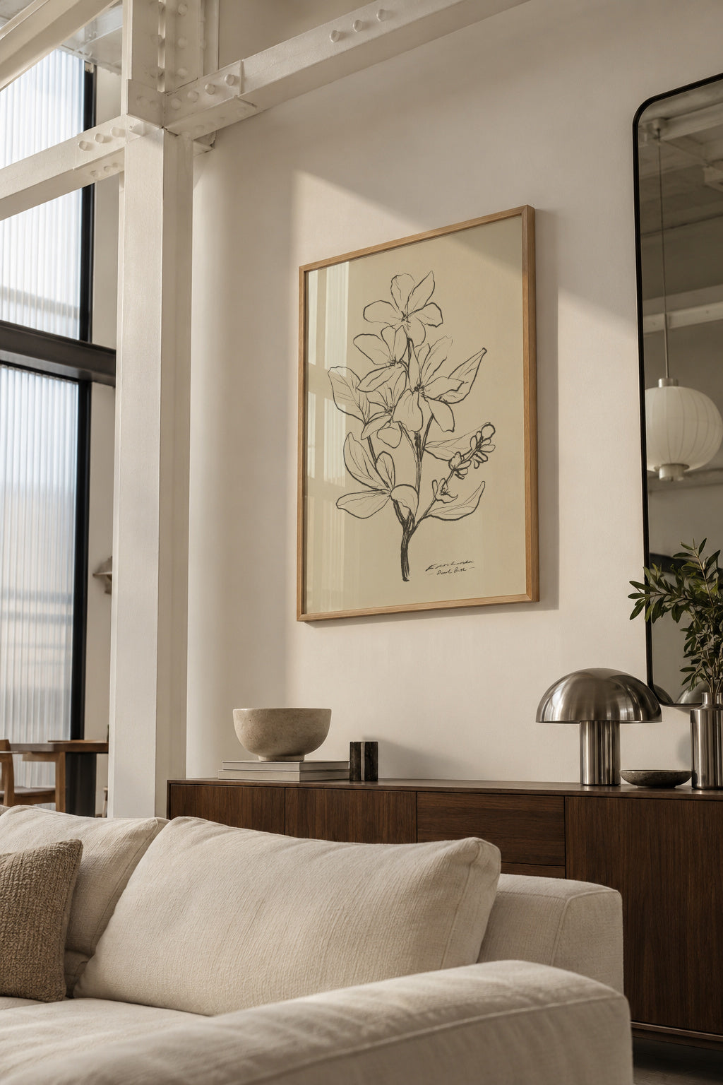 Floral 1 - Framed poster in an interior