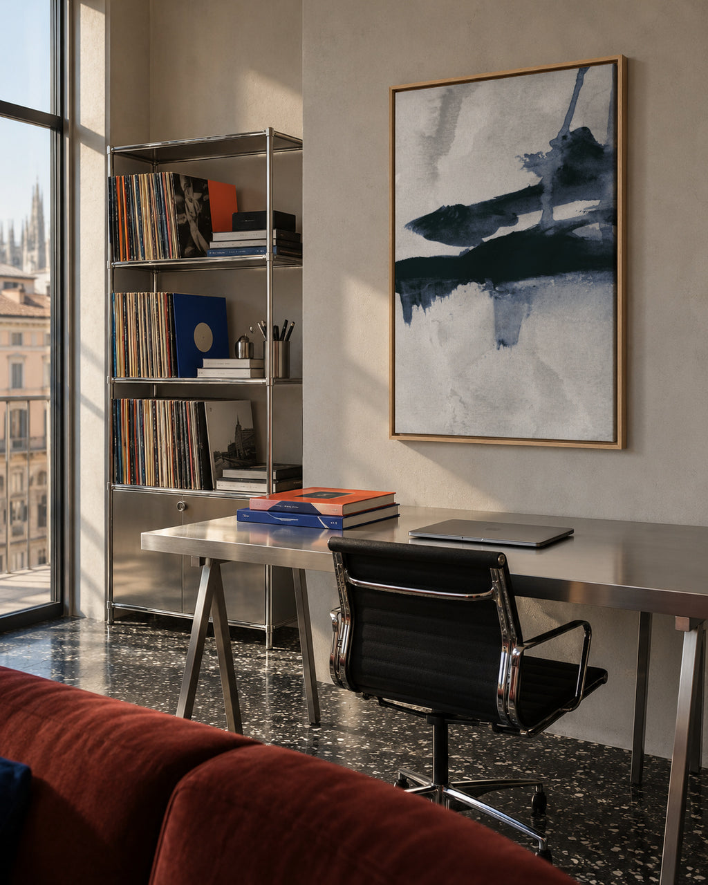 Blu 1 - Framed canvas in an interior
