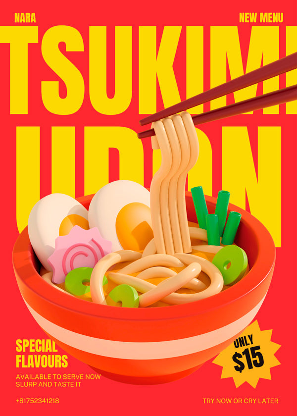 Tsukimi Udon Menu - Julia Ramiro