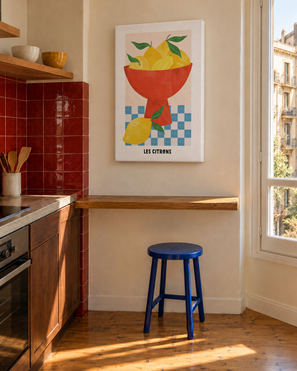 Les Citrons - Unframed canvas in an interior