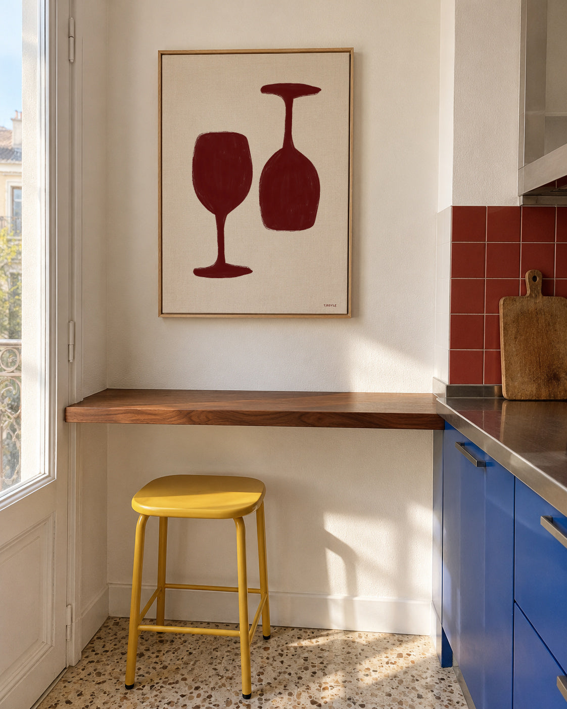 Wine time - Framed canvas in an interior
