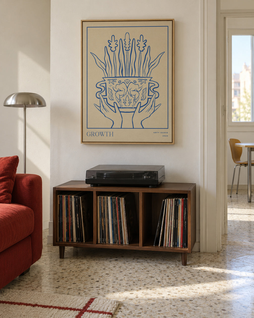 Vessel Collection : Growth (LineArt) - Framed canvas in an interior