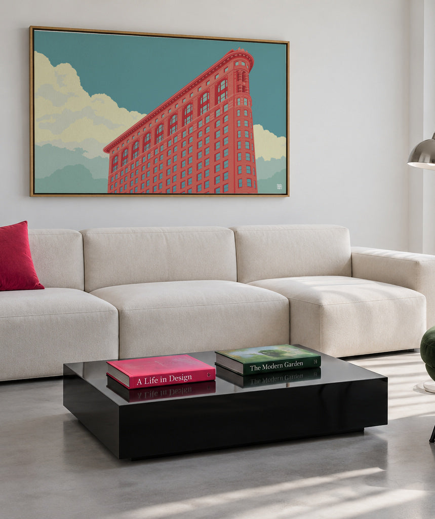 New York Flatiron Building - Framed canvas in an interior