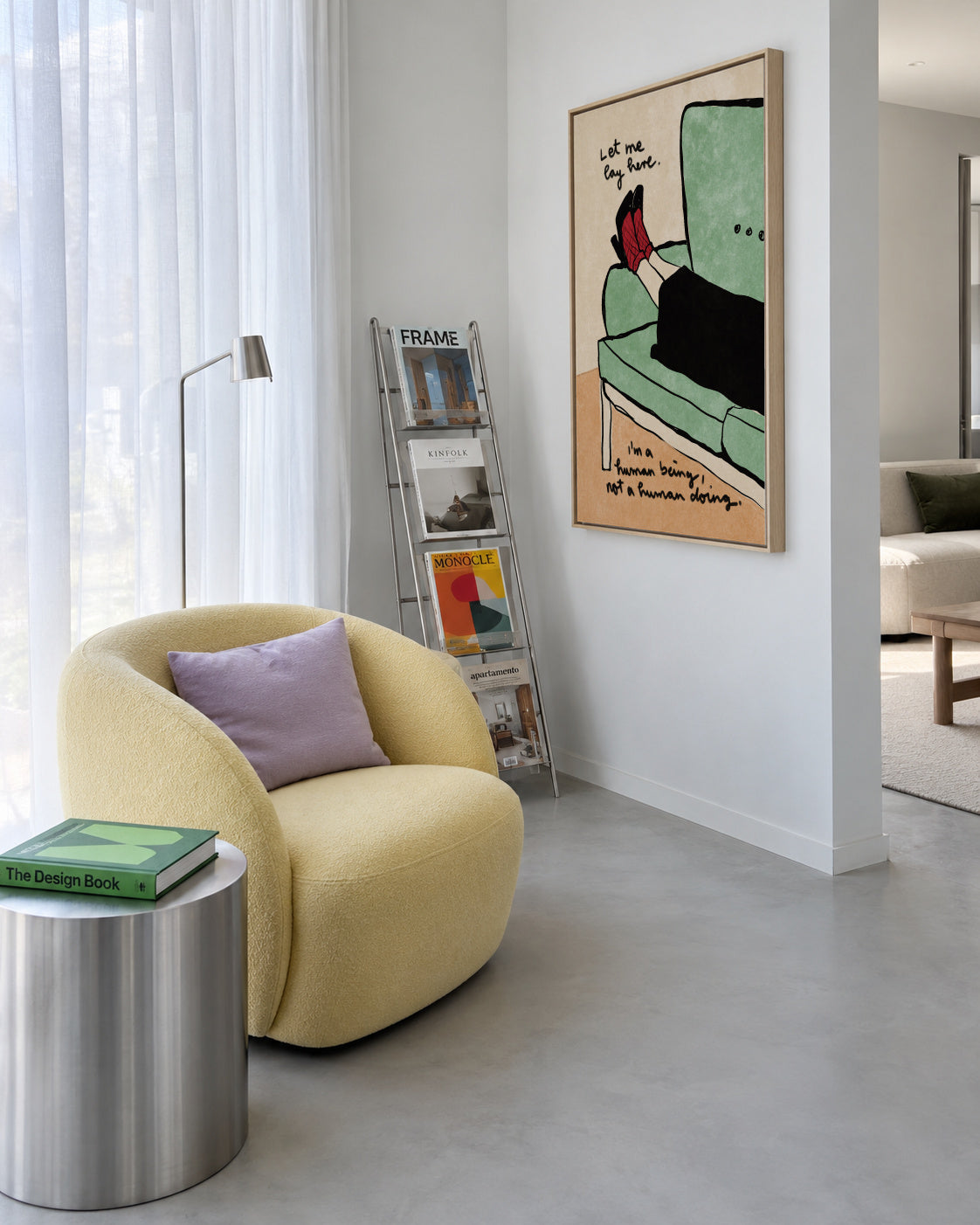 Let me lay here - Framed canvas in an interior