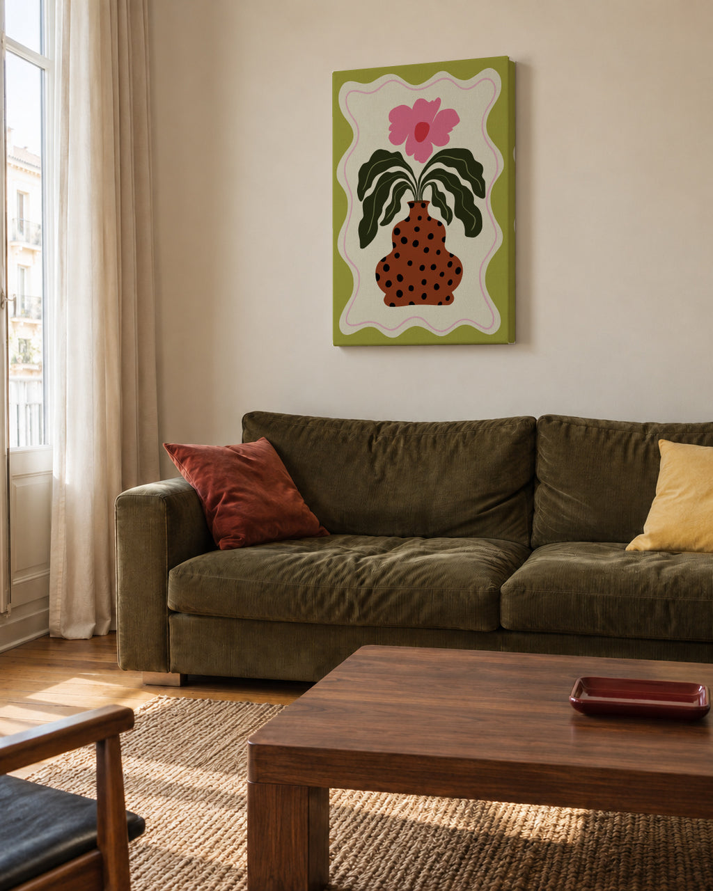 Grace - Unframed canvas in an interior