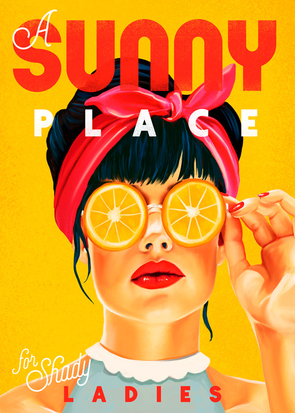 A Sunny Place For Shady Ladies Orange Pinup Art - The Whiskey Ginger