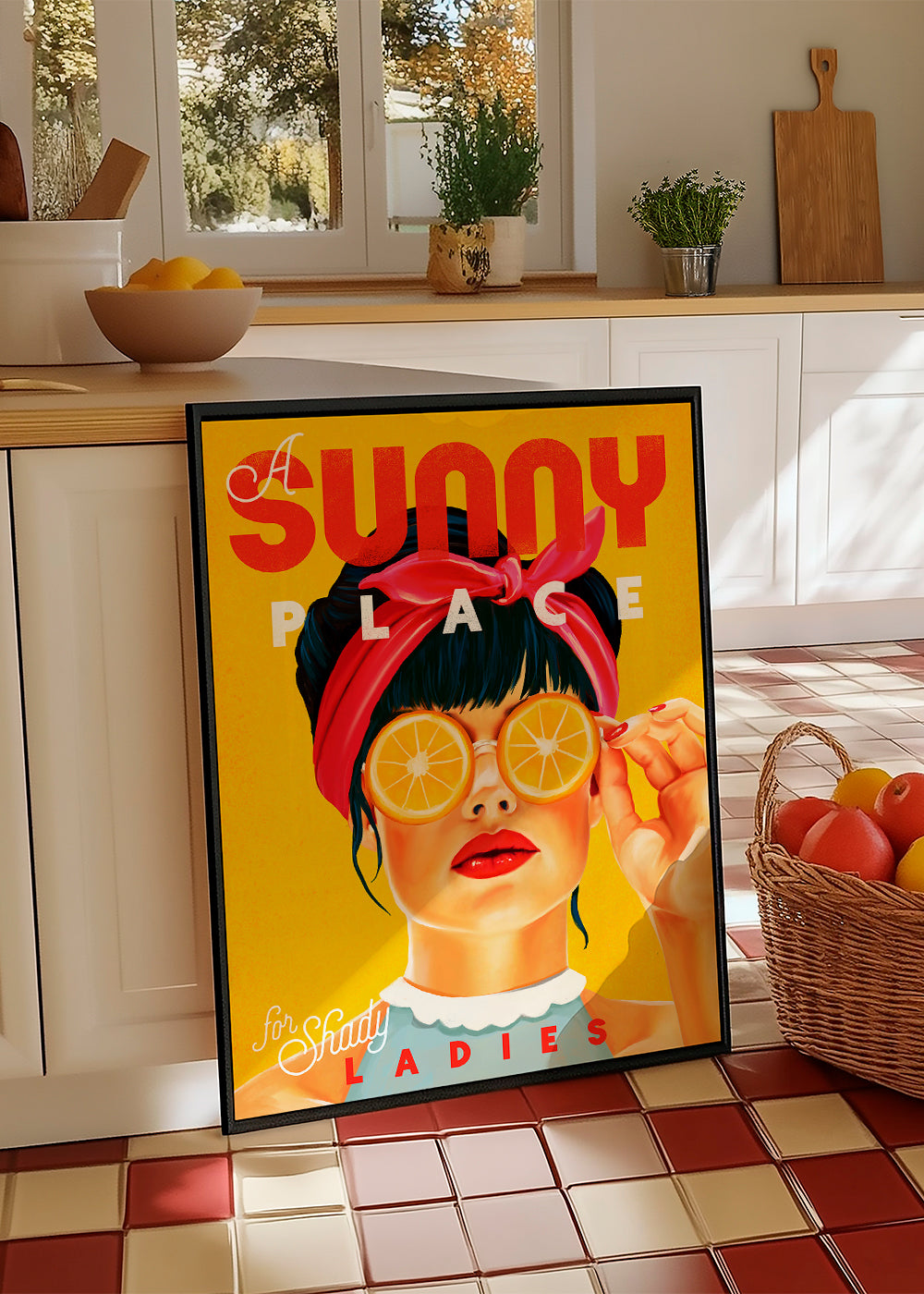 A Sunny Place For Shady Ladies Orange Pinup Art - The Whiskey Ginger