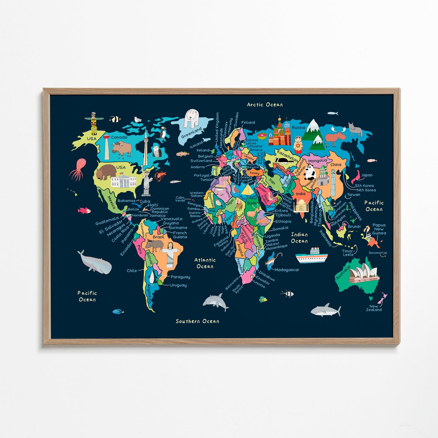 Educational Illustrated Map of the World for Kids - Carla Daly