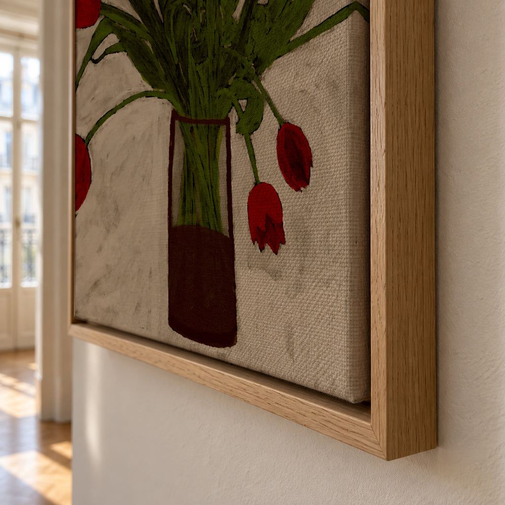 Bouquet of tulips - Framed canvas detail
