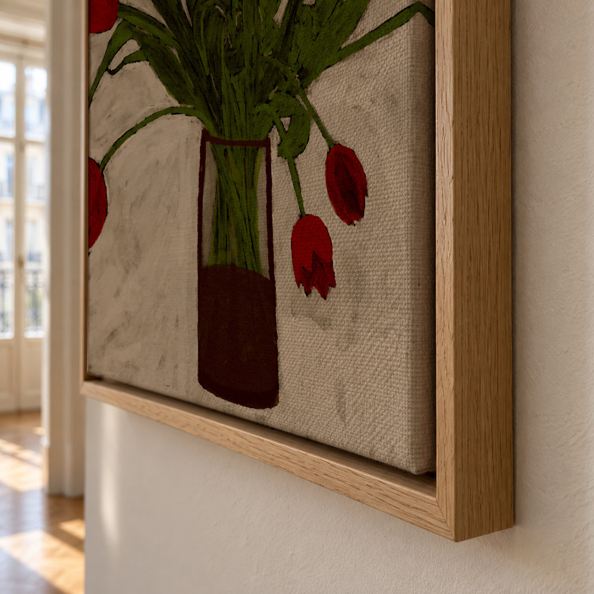 Bouquet of tulips - Framed canvas detail