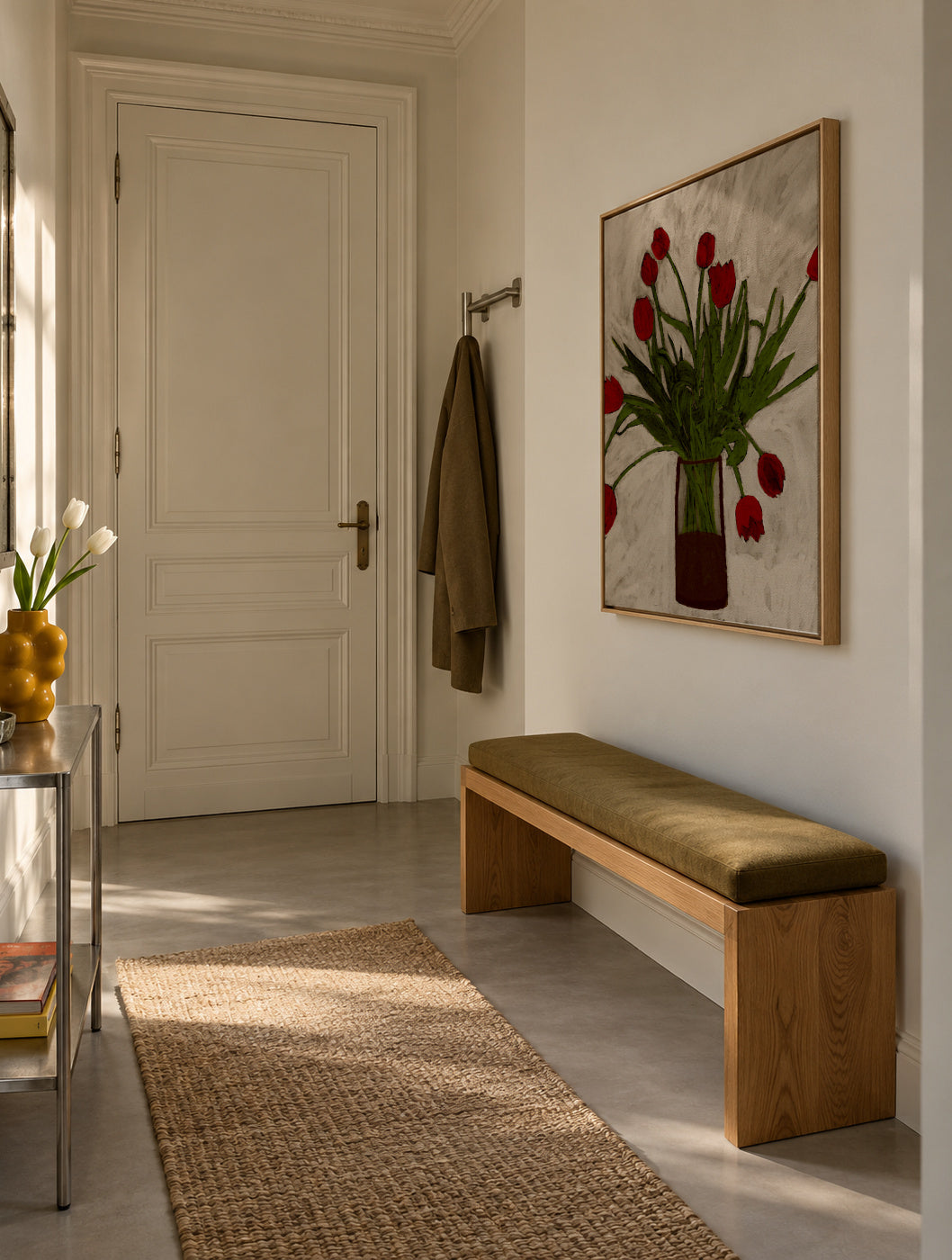Bouquet of tulips - Framed canvas in an interior