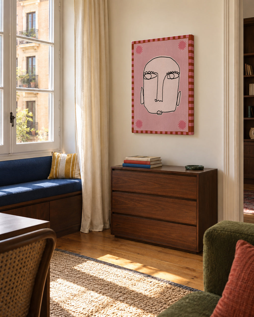 Under the sun 1 - Unframed canvas in an interior