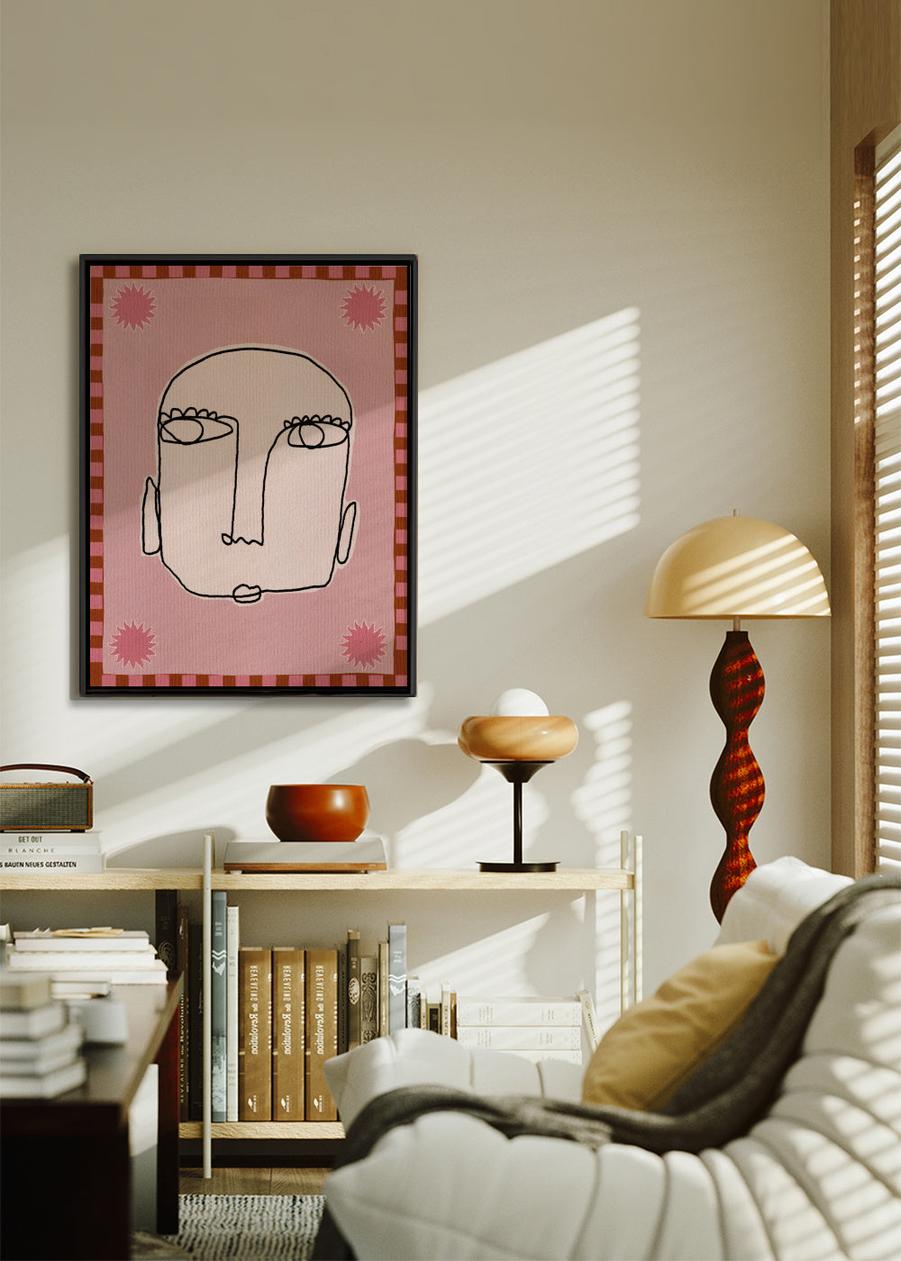 Under the sun 1 - Framed canvas in an interior
