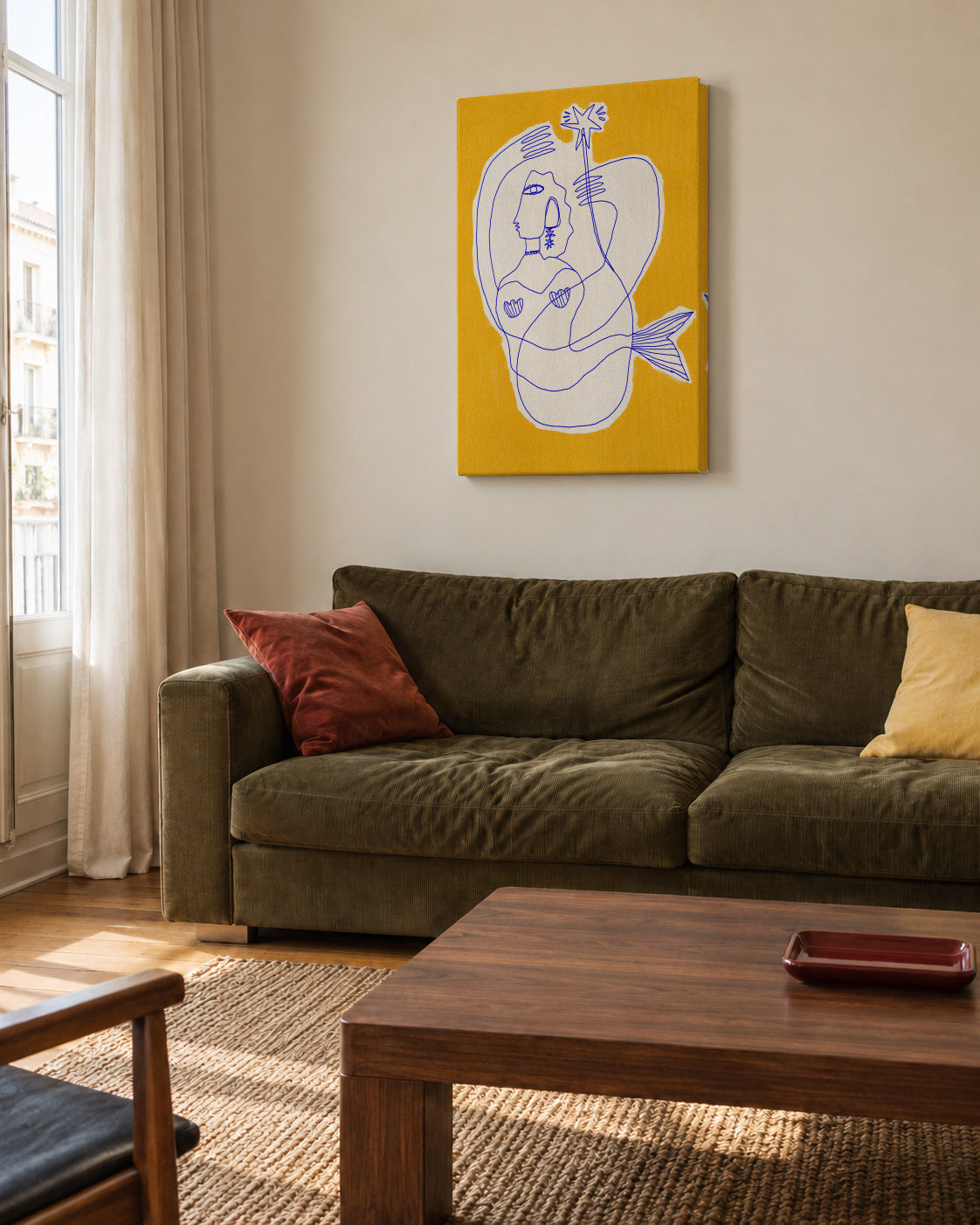 Mermaid - Unframed canvas in an interior