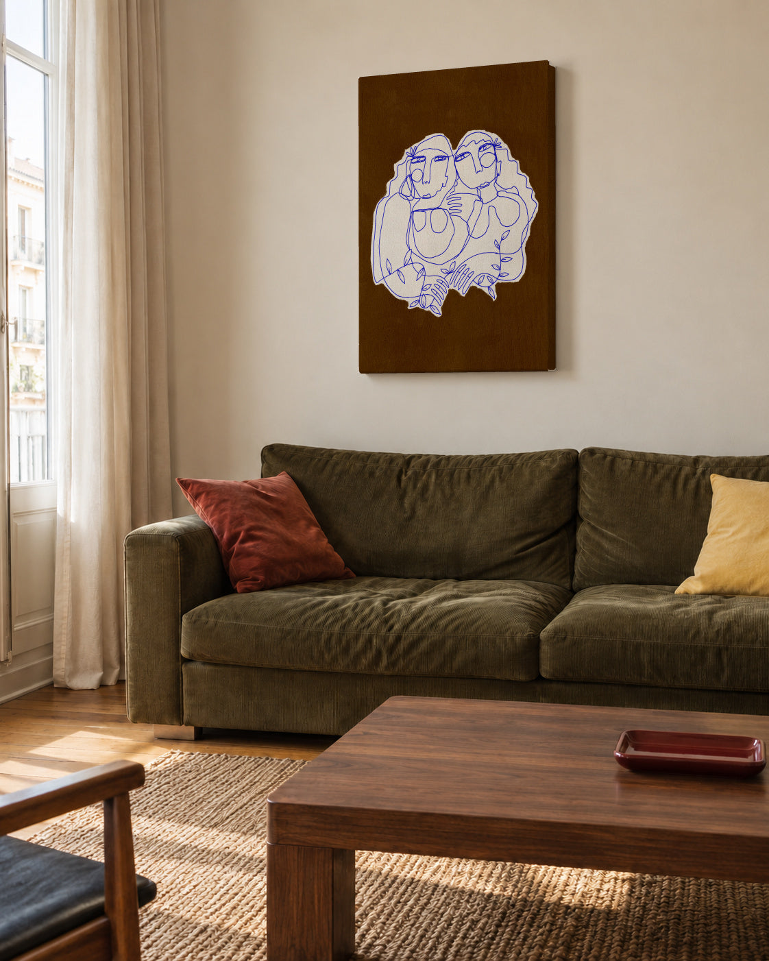 Sisterhood - Unframed canvas in an interior