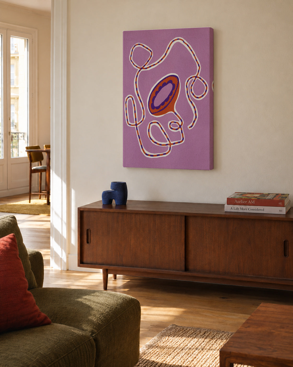 Delicate Bloom 21 - Unframed canvas in an interior