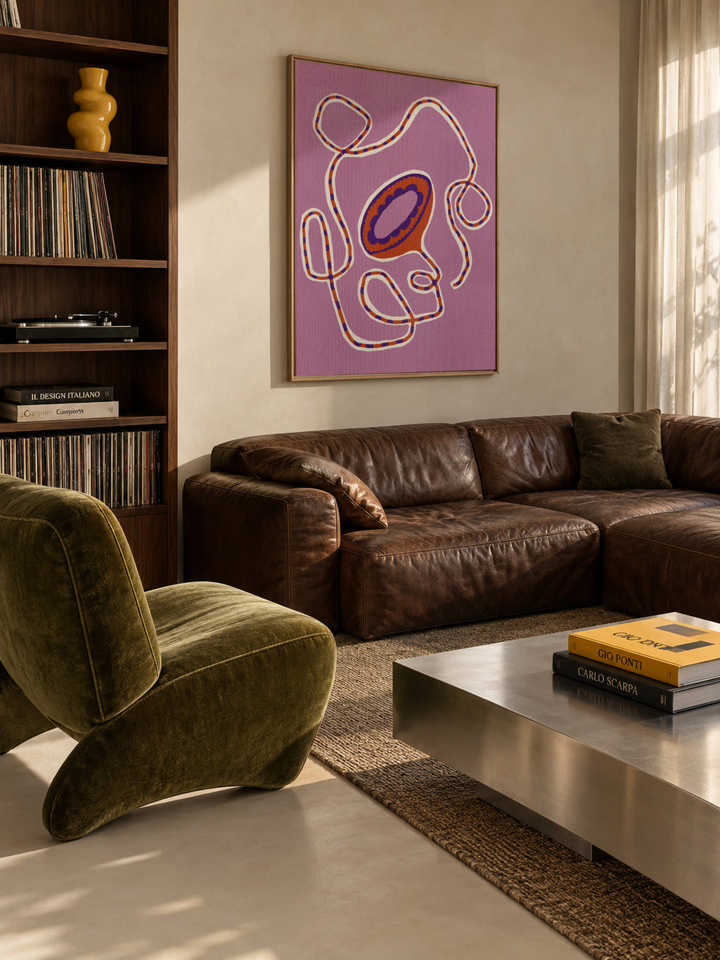 Delicate Bloom 21 - Framed canvas in an interior