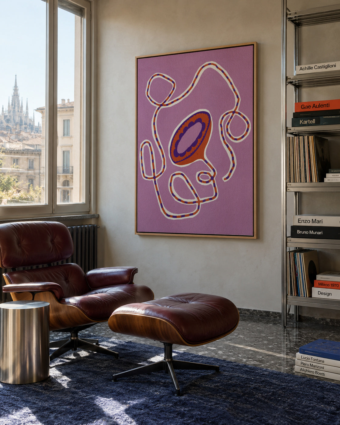 Delicate Bloom 21 - Framed canvas in an interior
