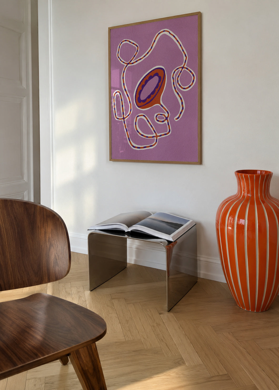 Delicate Bloom 21 - Framed poster in an interior