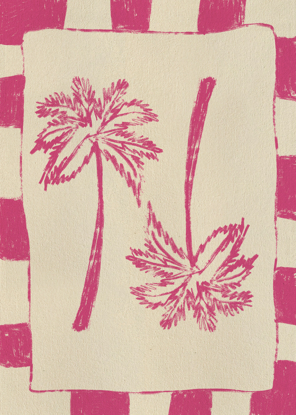 Palm paradise – Pink - Unframed art print